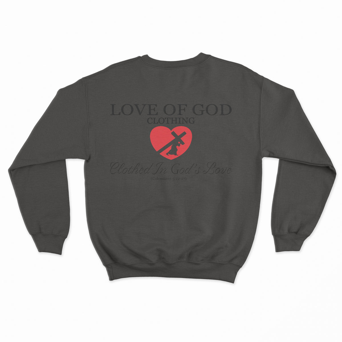 BLACK ON BLACK BAR SWEATSHIRT LOVE OF GOD CLOTHING