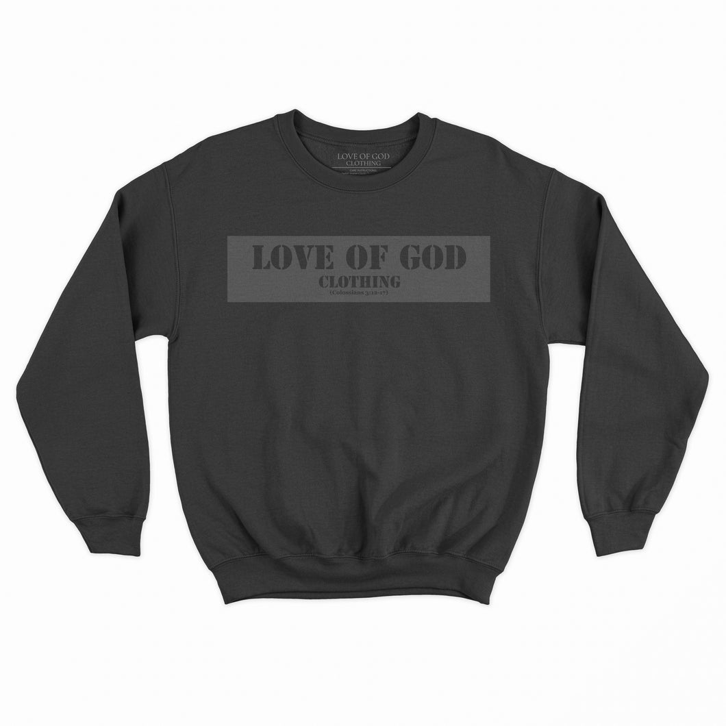 BLACK ON BLACK BAR SWEATSHIRT