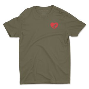 HEART T (RED LOGO) (5 COLORS)