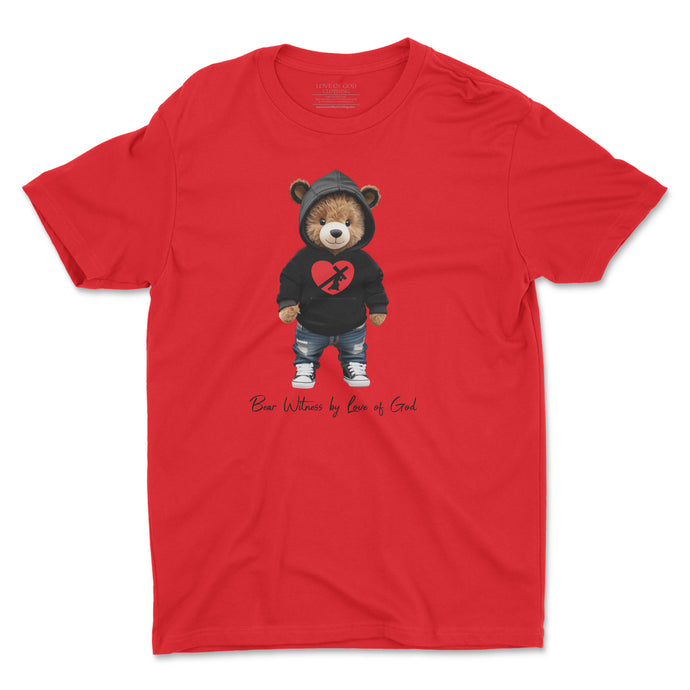 TODDLER/YOUTH BEAR WITNESS T (BEAR IN BLACK HOODIE) (5 COLORS)