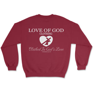 HEART SWEATSHIRT BURGANDY