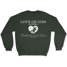 Load image into Gallery viewer, HEART SWEATSHIRT FOREST GREEN