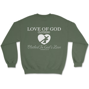 HEART SWEATSHIRT OLIVE