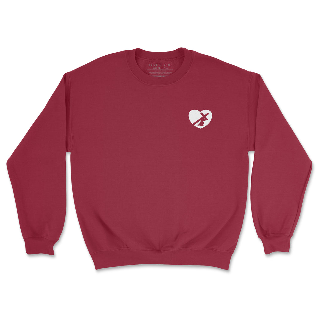 HEART SWEATSHIRT BURGANDY