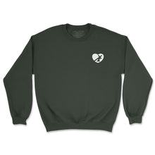 Load image into Gallery viewer, HEART SWEATSHIRT FOREST GREEN