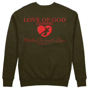 HEART CREWNECK SWEATSHIRT RED LOGO (5 COLOR OPTIONS)