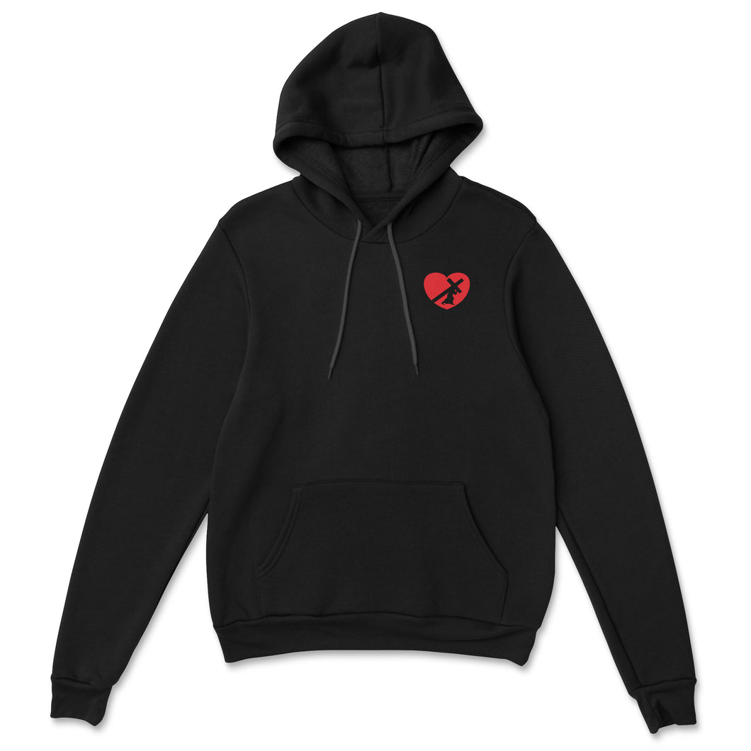 HEART HOODIE BLACK