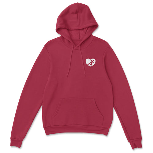 BURGANDY HEART HOODIE