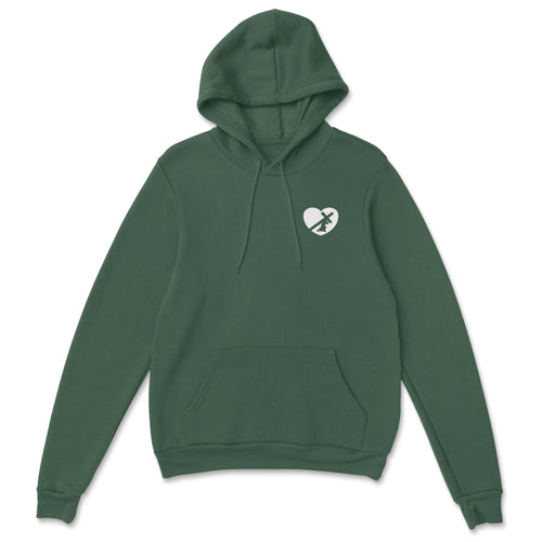 HEART HOODIE FOREST GREEN