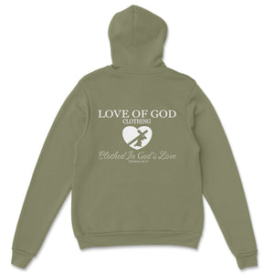 HEART  HOODIE OLIVE