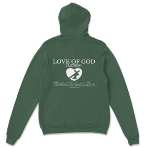 HEART HOODIE FOREST GREEN