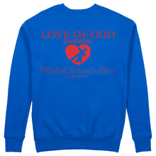 Load image into Gallery viewer, HEART CREWNECK SWEATSHIRT RED LOGO (5 COLOR OPTIONS)