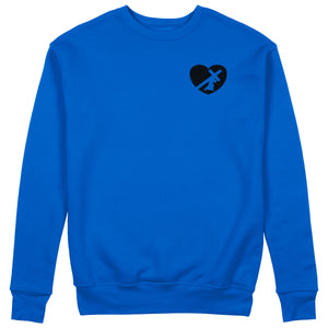 HEART SWEATER BLACK LOGO (5 COLOR OPTIONS)