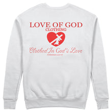 Load image into Gallery viewer, HEART CREWNECK SWEATSHIRT RED LOGO (5 COLOR OPTIONS)