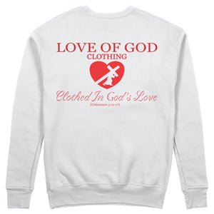 HEART CREWNECK SWEATSHIRT RED LOGO (5 COLOR OPTIONS)