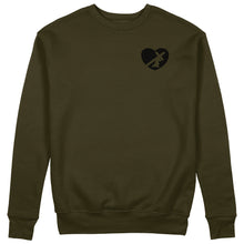 Load image into Gallery viewer, HEART SWEATER BLACK LOGO (5 COLOR OPTIONS)