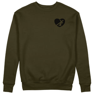 HEART SWEATER BLACK LOGO (5 COLOR OPTIONS)