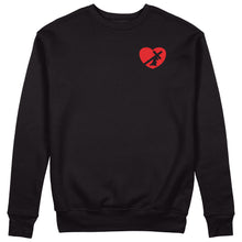 Load image into Gallery viewer, HEART CREWNECK SWEATSHIRT RED LOGO (5 COLOR OPTIONS)