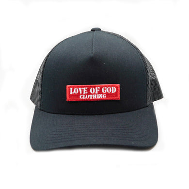 BLACK LOVE OF GOD BAR SNAP BACK HAT