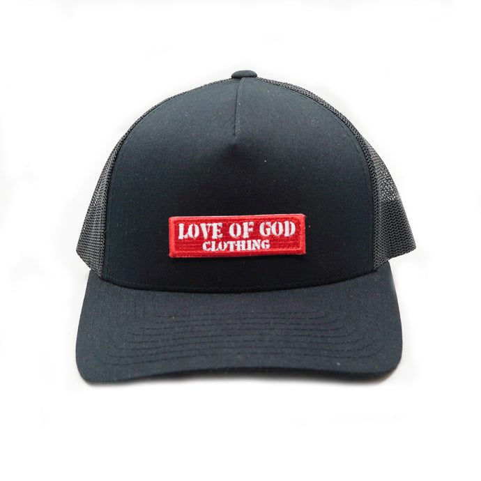 BLACK LOVE OF GOD BAR SNAP BACK HAT