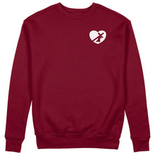 Load image into Gallery viewer, HEART SWEATER WHITE LOGO (8 COLOR OPTIONS)