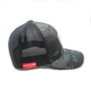 DARK CAMO HEART LOGO FITTED HAT