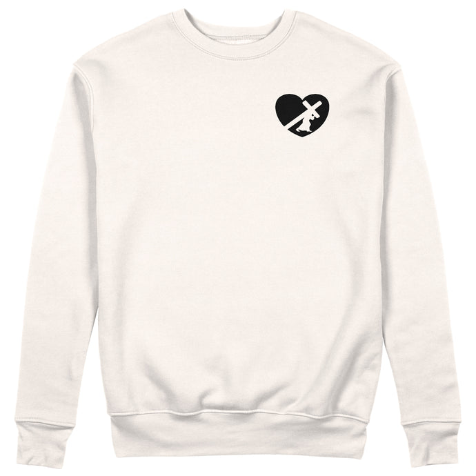 HEART SWEATER BLACK LOGO (5 COLOR OPTIONS)