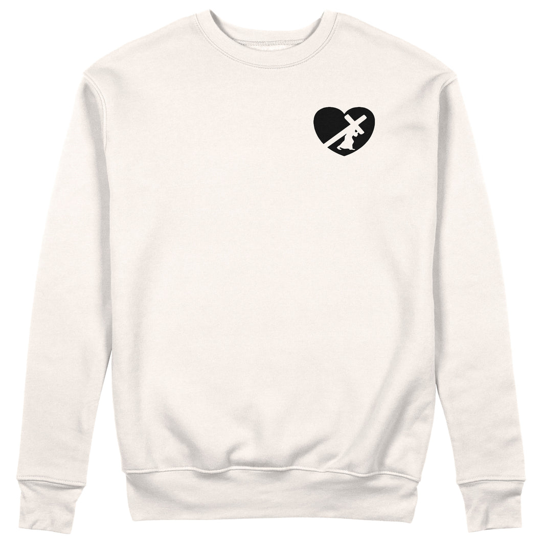 HEART SWEATER BLACK LOGO (5 COLOR OPTIONS)