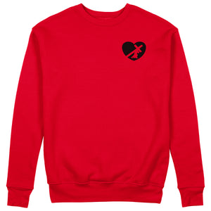 HEART SWEATER BLACK LOGO (5 COLOR OPTIONS)