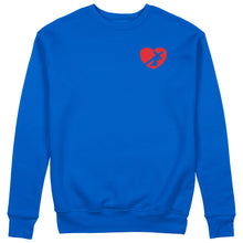 Load image into Gallery viewer, HEART CREWNECK SWEATSHIRT RED LOGO (5 COLOR OPTIONS)