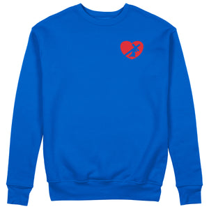 HEART CREWNECK SWEATSHIRT RED LOGO (5 COLOR OPTIONS)