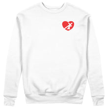 Load image into Gallery viewer, HEART CREWNECK SWEATSHIRT RED LOGO (5 COLOR OPTIONS)